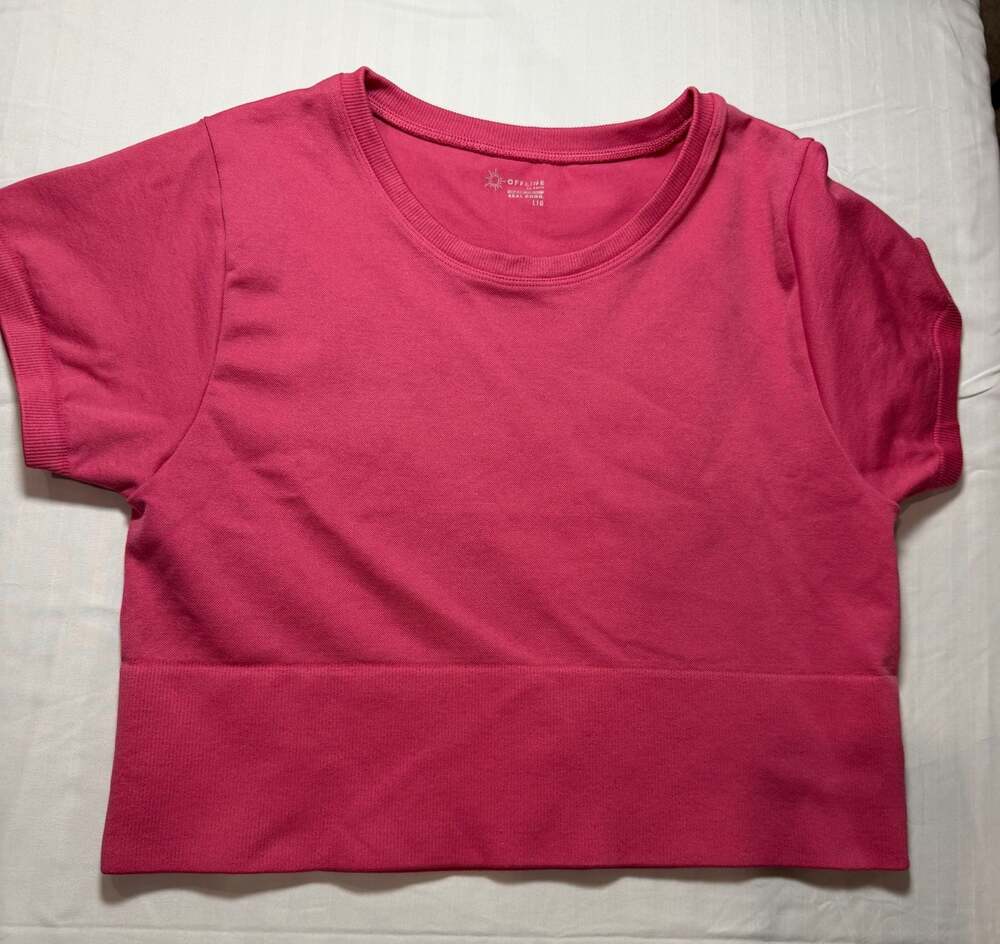 Offline by Aerie Pink Seamless Real Good Athletic Crop Top